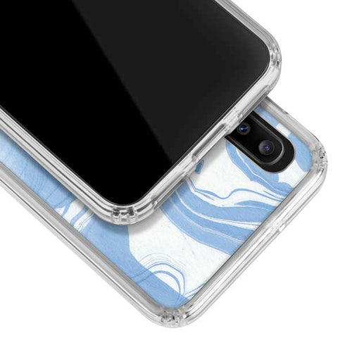 Blue Marbling Galaxy A20 Clear Case